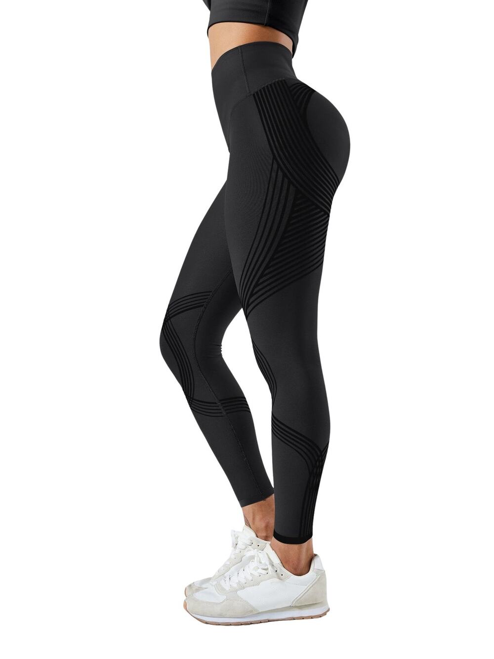 Fanka Body Sculpt 7/8 Reversible Black Workout Compression Leggings Size S